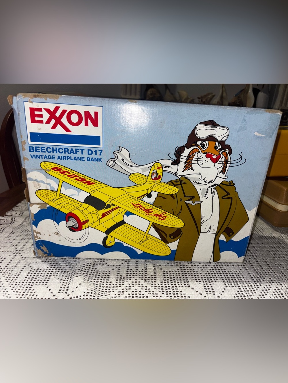 Beechcraft D17 Yellow Vintage Airplane Bank - Kids Collectors Toy